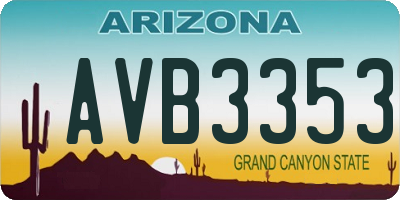 AZ license plate AVB3353