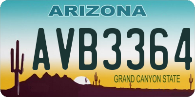 AZ license plate AVB3364