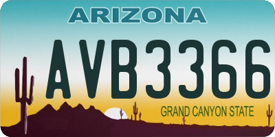 AZ license plate AVB3366