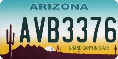 AZ license plate AVB3376