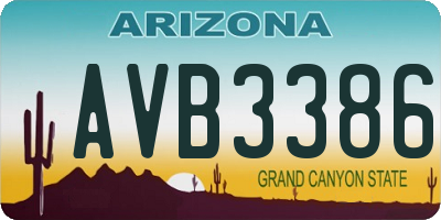 AZ license plate AVB3386