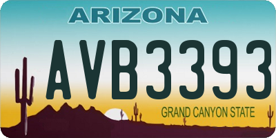 AZ license plate AVB3393