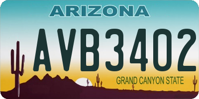 AZ license plate AVB3402