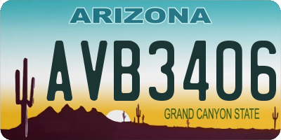 AZ license plate AVB3406