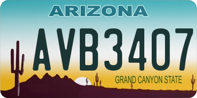 AZ license plate AVB3407