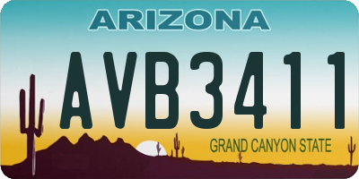 AZ license plate AVB3411
