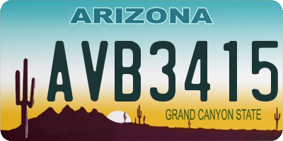 AZ license plate AVB3415