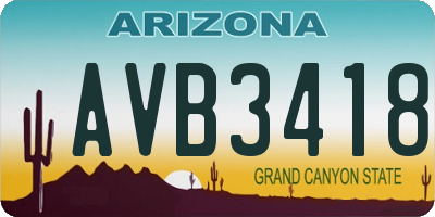 AZ license plate AVB3418