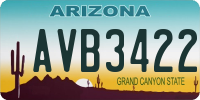 AZ license plate AVB3422