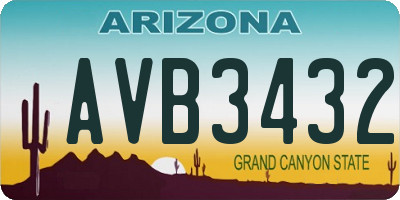AZ license plate AVB3432