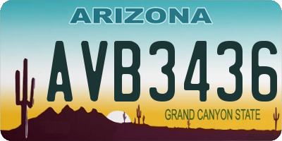 AZ license plate AVB3436
