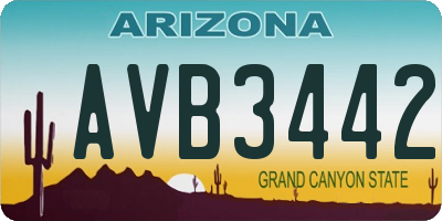 AZ license plate AVB3442