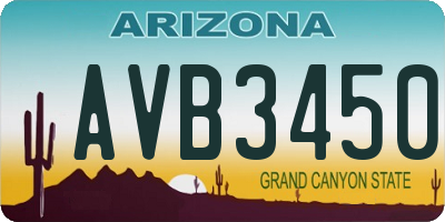 AZ license plate AVB3450