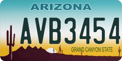 AZ license plate AVB3454