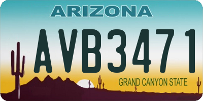 AZ license plate AVB3471