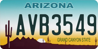 AZ license plate AVB3549