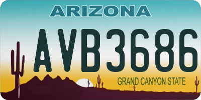 AZ license plate AVB3686