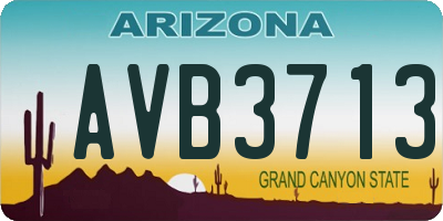 AZ license plate AVB3713