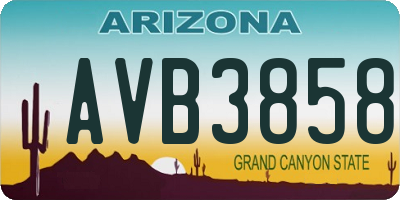 AZ license plate AVB3858