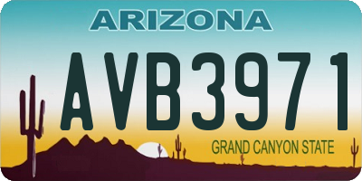 AZ license plate AVB3971