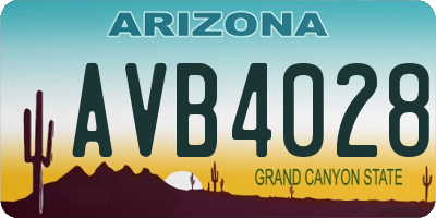 AZ license plate AVB4028