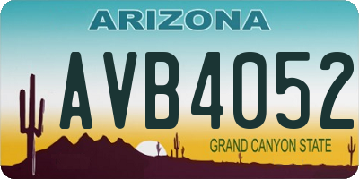 AZ license plate AVB4052