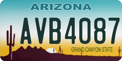 AZ license plate AVB4087