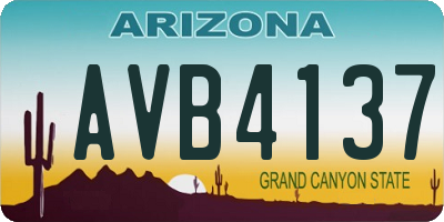 AZ license plate AVB4137