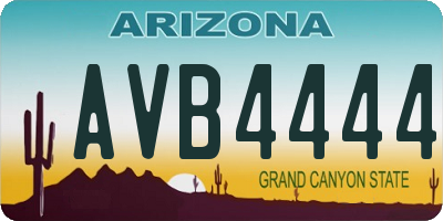 AZ license plate AVB4444