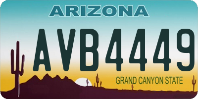 AZ license plate AVB4449
