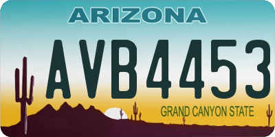 AZ license plate AVB4453
