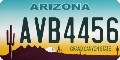 AZ license plate AVB4456