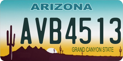 AZ license plate AVB4513