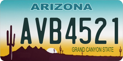AZ license plate AVB4521