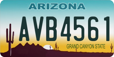 AZ license plate AVB4561