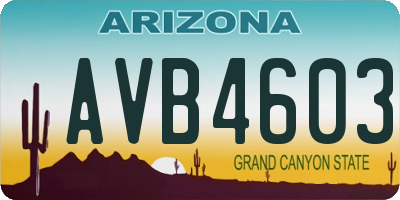 AZ license plate AVB4603