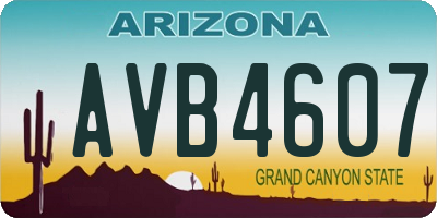 AZ license plate AVB4607