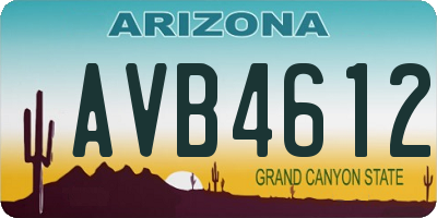 AZ license plate AVB4612