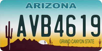 AZ license plate AVB4619