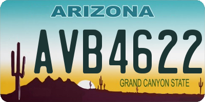 AZ license plate AVB4622