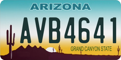AZ license plate AVB4641