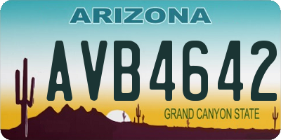 AZ license plate AVB4642