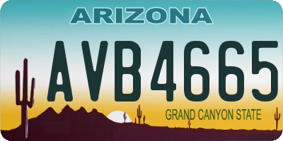AZ license plate AVB4665