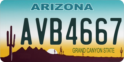 AZ license plate AVB4667