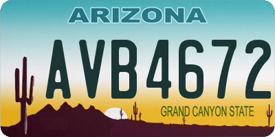 AZ license plate AVB4672