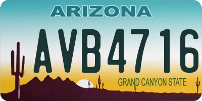 AZ license plate AVB4716