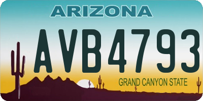 AZ license plate AVB4793
