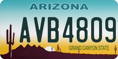 AZ license plate AVB4809