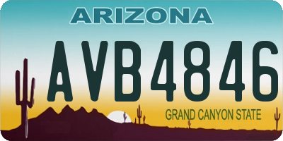 AZ license plate AVB4846