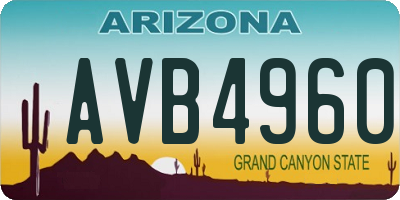 AZ license plate AVB4960
